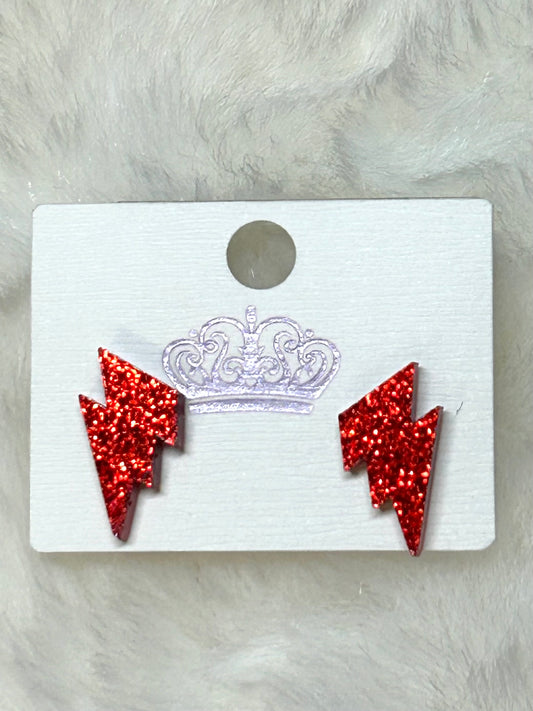 Glitter Lightening Bolt Earrings