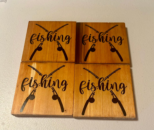 Wood Fishing Coaster