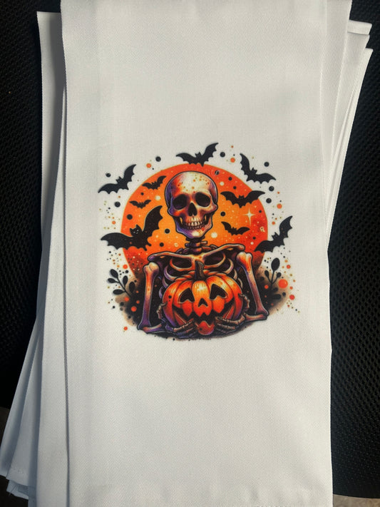 Skeleton & Pumpkin Towel