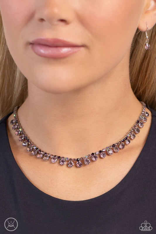 Ritzy Rhinestone Purple Necklace