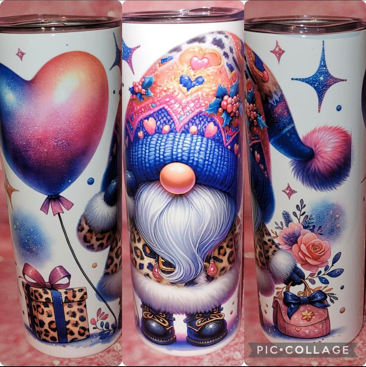 Rainbow Heart Gnome Tumbler