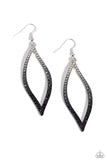 Admirably Asymmetry Black Earrings