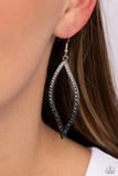 Admirably Asymmetry Black Earrings