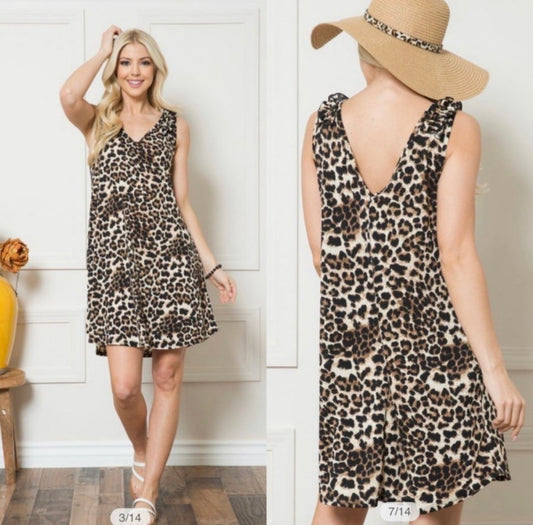 Animal Print V-Neck Dress/Cover-up