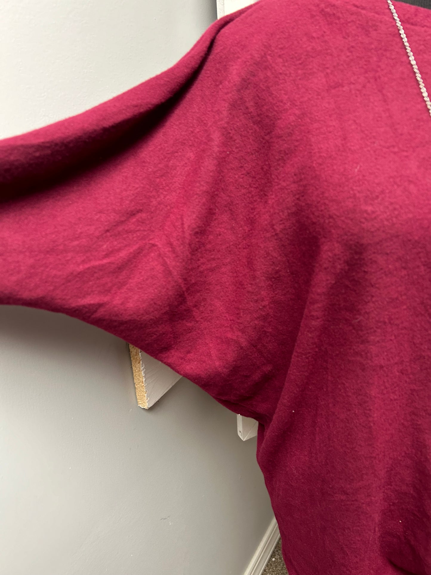 Burgundy Sweater with Dolman Sleeves