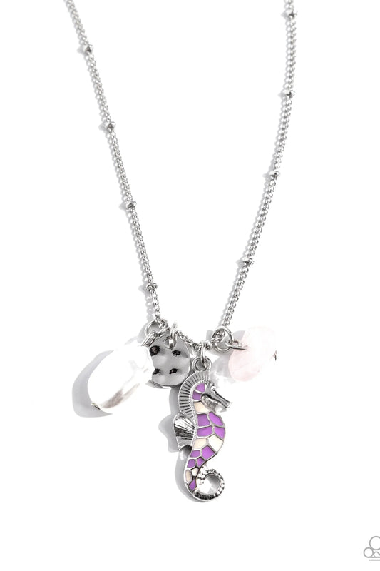 Seahorse Shimmer Necklace-Purple