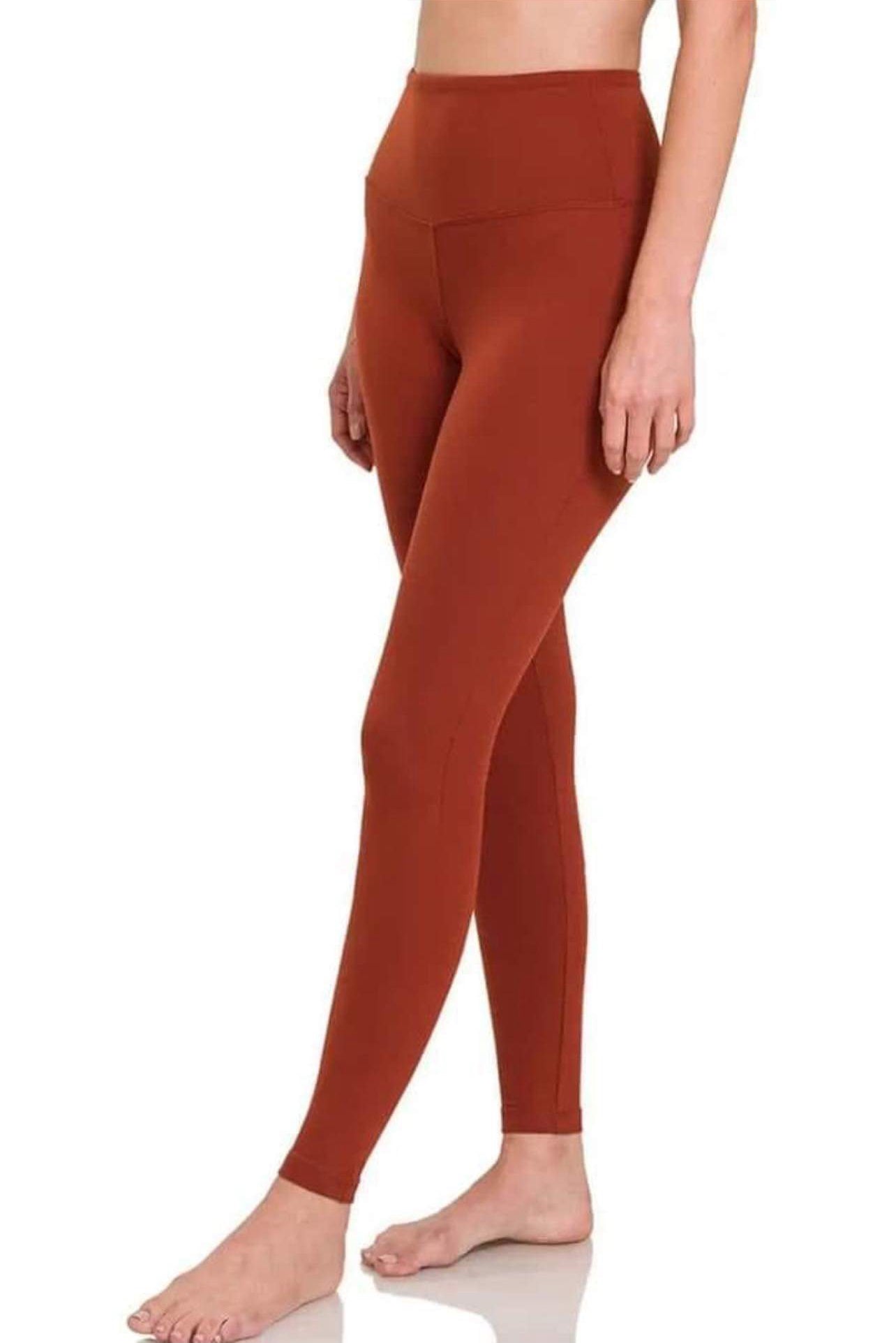 Zenana Premium Microfiber Wide Waistband Leggings