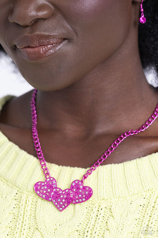 Low-Key Lovestruck Necklace-Pink