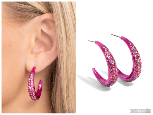 Obsessed With Ombré Earrings-Pink