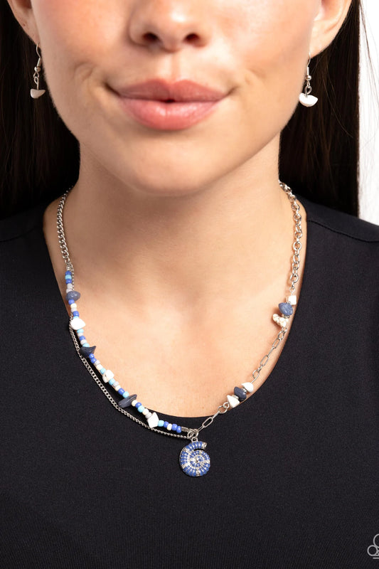 Spiraling Seafloor Blue Necklace