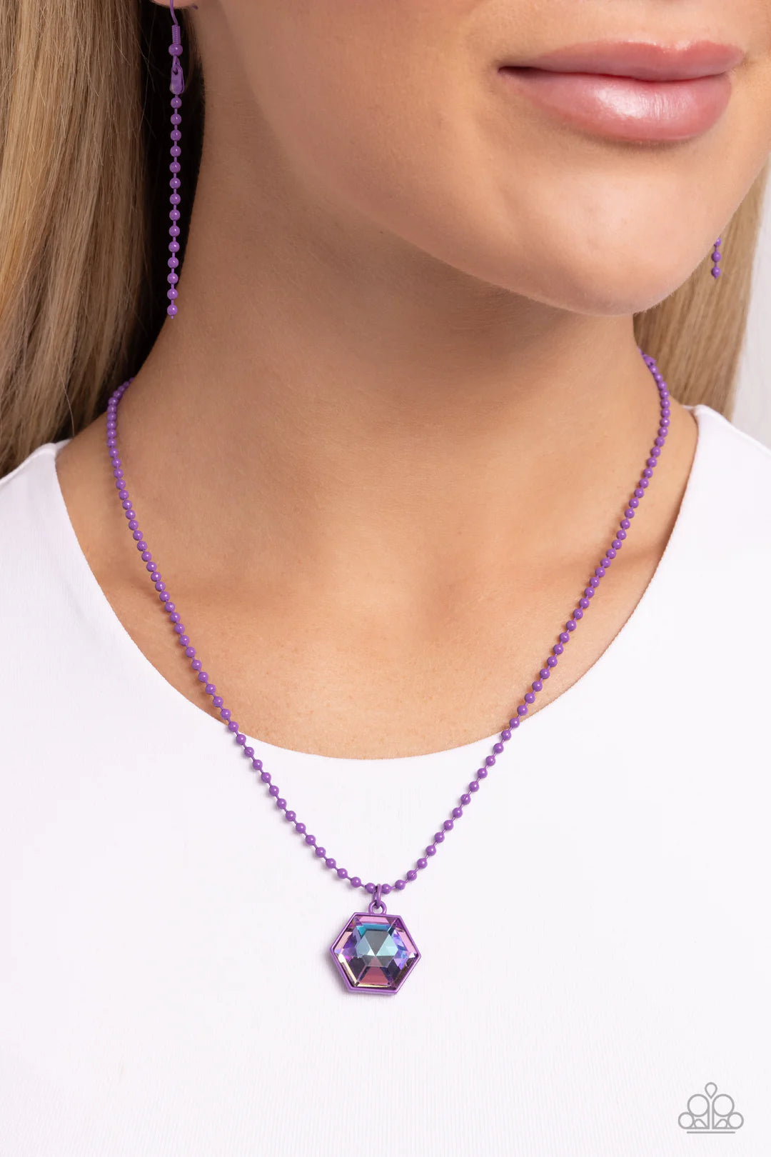 Sprinkle Of Simplicity Purple Necklace