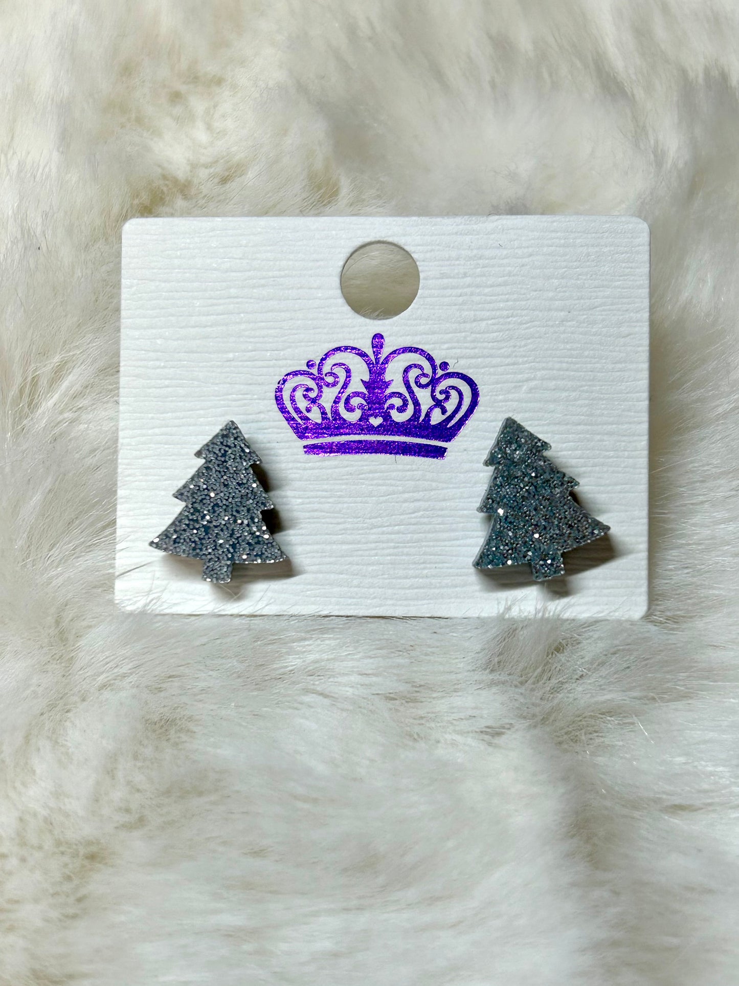 Glitter Christmas Tree Post Earrings