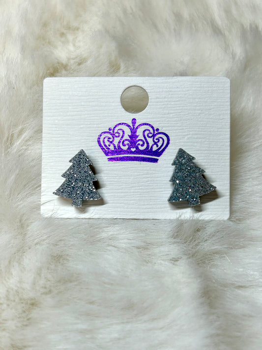 Glitter Christmas Tree Post Earrings