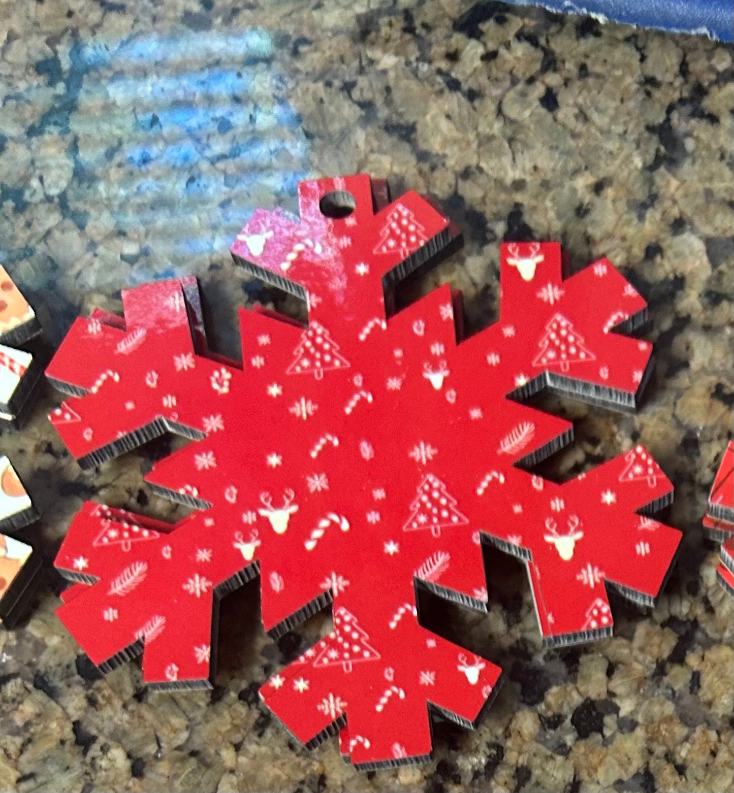 Red Holiday Snowflake Ornament