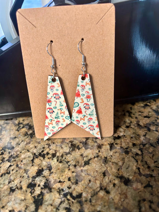 White Holiday Earrings