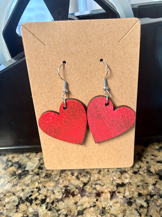 Glitter Heart Earrings