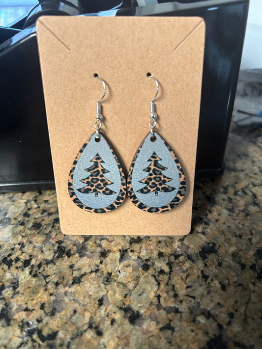 Animal Print Teardrop Earrings