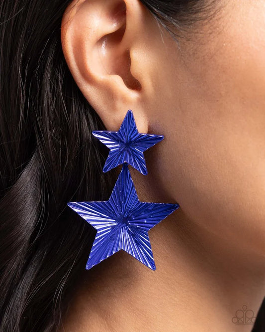 Patriotic Promise Blue Post Earring