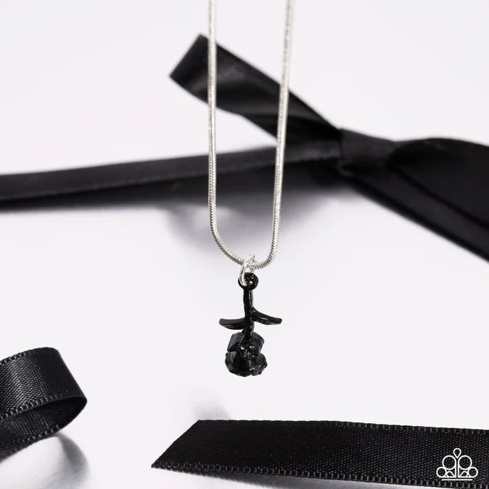 Tipsy Rose Black Necklace