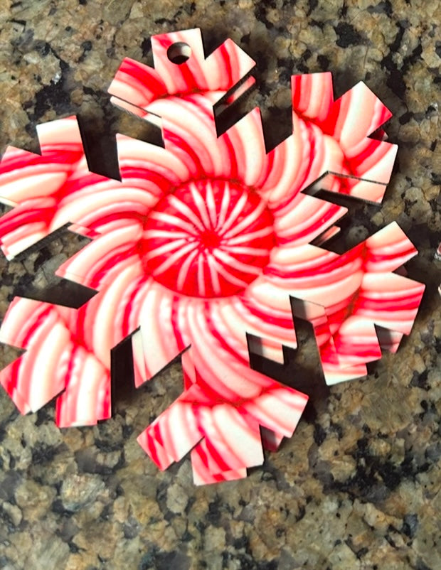 Peppermint Snowflake Ornament