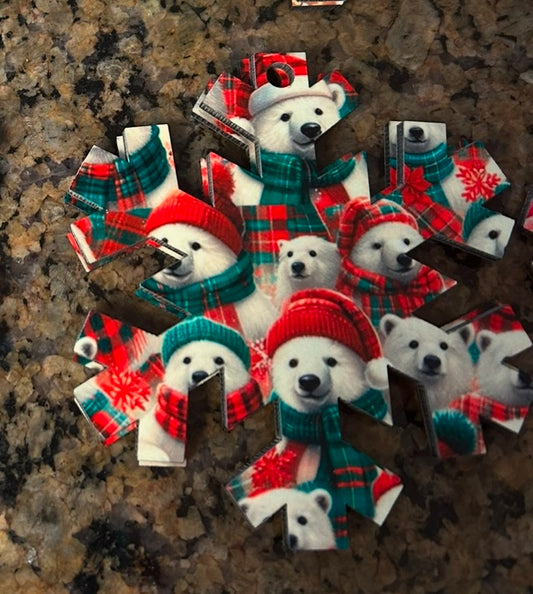 Polar Bear Snowflake Ornament