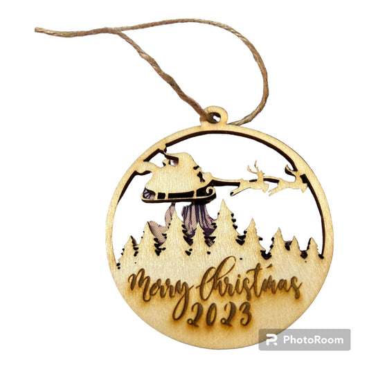 Wooden Christmas 2023 Ornament