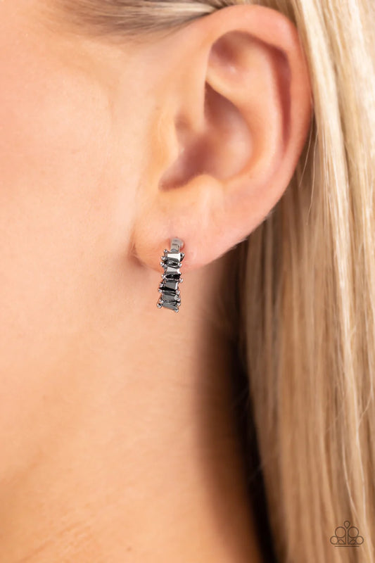 Rugged Rockstar Silver Hoop Earrings