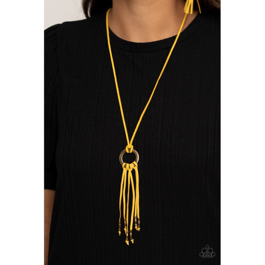 Feel At Homespun Yellow Necklace