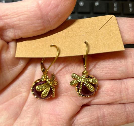 Dragonfly & Crystal Earrings