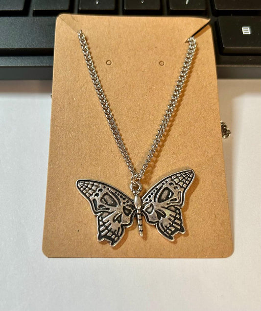 Skull & Butterfly Necklace